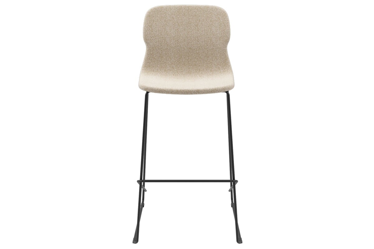 Sammy Counter Stool Sled Base - 760mm Seat Height [Fabric]-black dark grey 