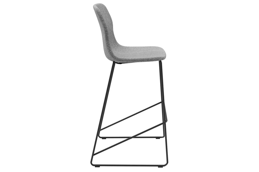 Sammy Counter Stool Sled Base - 760mm Seat Height [Fabric]-black dark grey 