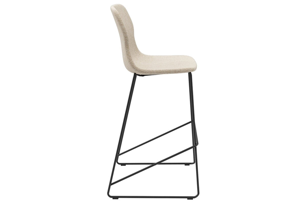 Sammy Counter Stool Sled Base - 760mm Seat Height [Fabric]-black dark grey 