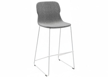Sammy Counter Stool Sled Base - 760mm Seat Height [Fabric] Jasonl white light grey 