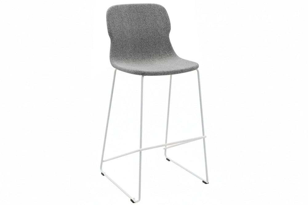 Sammy Counter Stool Sled Base - 760mm Seat Height [Fabric]-white light grey 