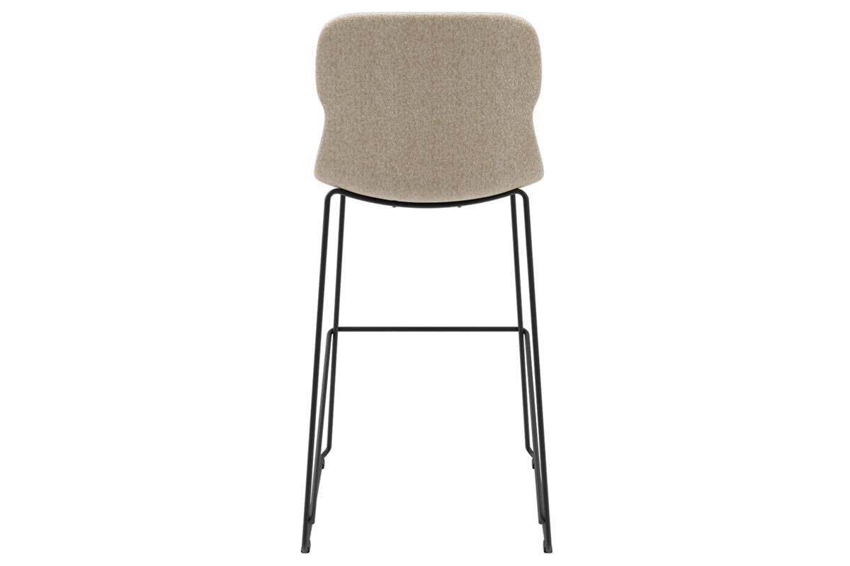 Sammy Counter Stool Sled Base - 760mm Seat Height [Fabric]-black dark grey 