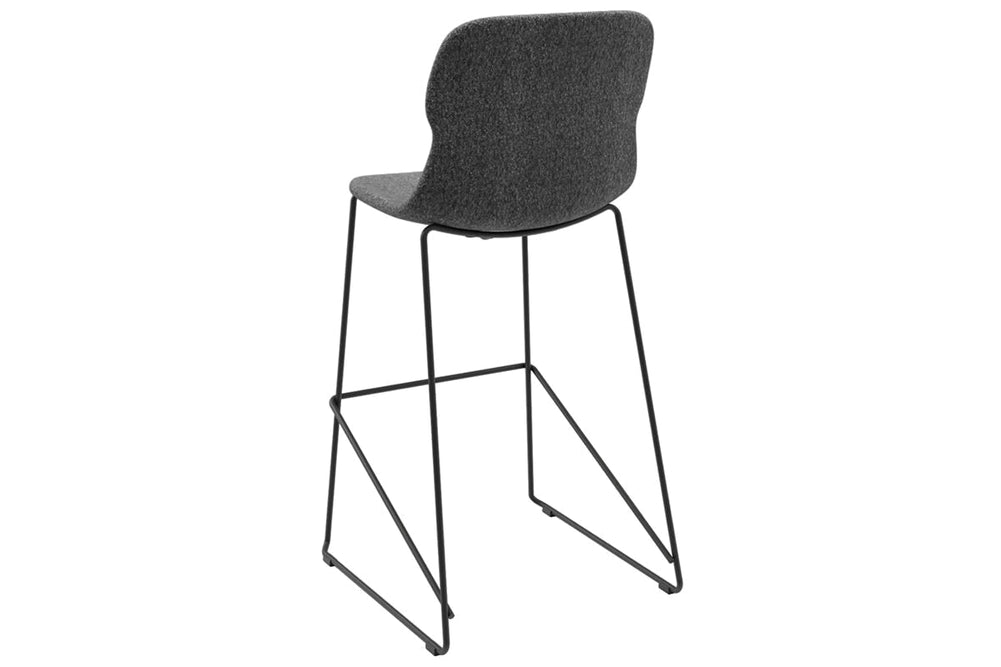 Sammy Counter Stool Sled Base - 760mm Seat Height [Fabric]-black dark grey 