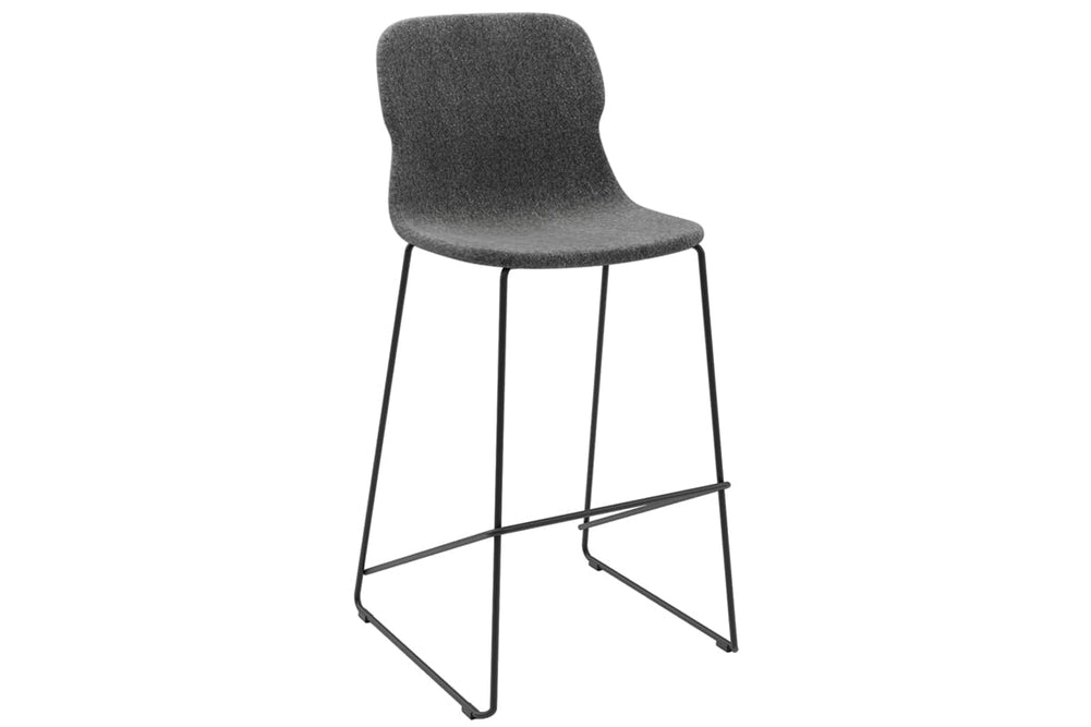Sammy Counter Stool Sled Base - 760mm Seat Height [Fabric]-black dark grey 