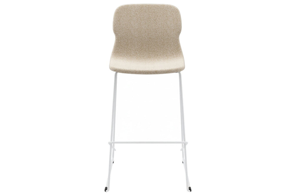 Sammy Counter Stool Sled Base - 760mm Seat Height [Fabric]-black dark grey 