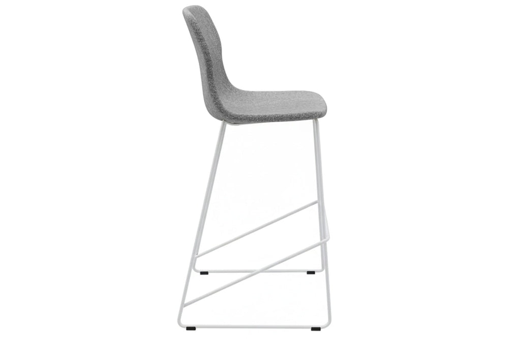 Sammy Counter Stool Sled Base - 760mm Seat Height [Fabric]-black dark grey 