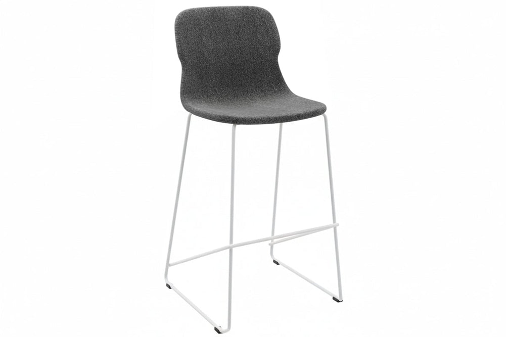 Sammy Counter Stool Sled Base - 760mm Seat Height [Fabric]-white dark grey 