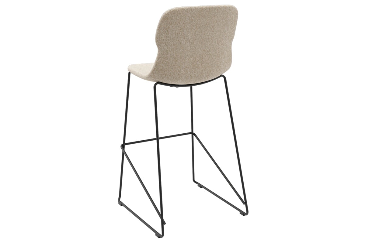 Sammy Counter Stool Sled Base - 760mm Seat Height [Fabric]-black dark grey 