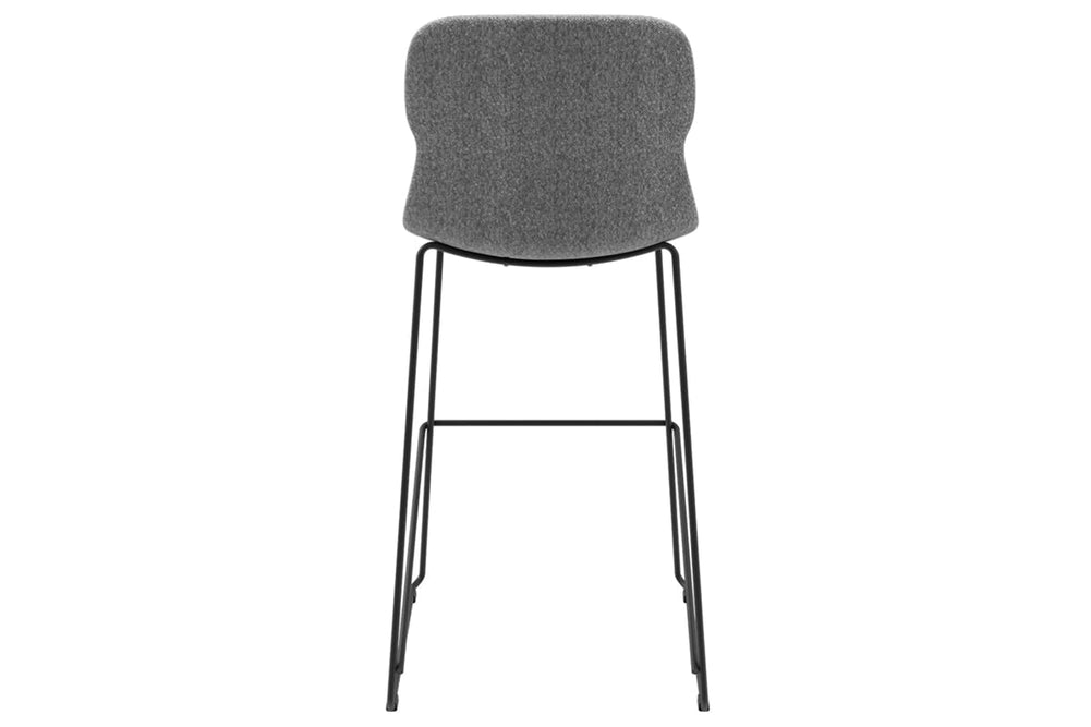Sammy Counter Stool Sled Base - 760mm Seat Height [Fabric]-black dark grey 