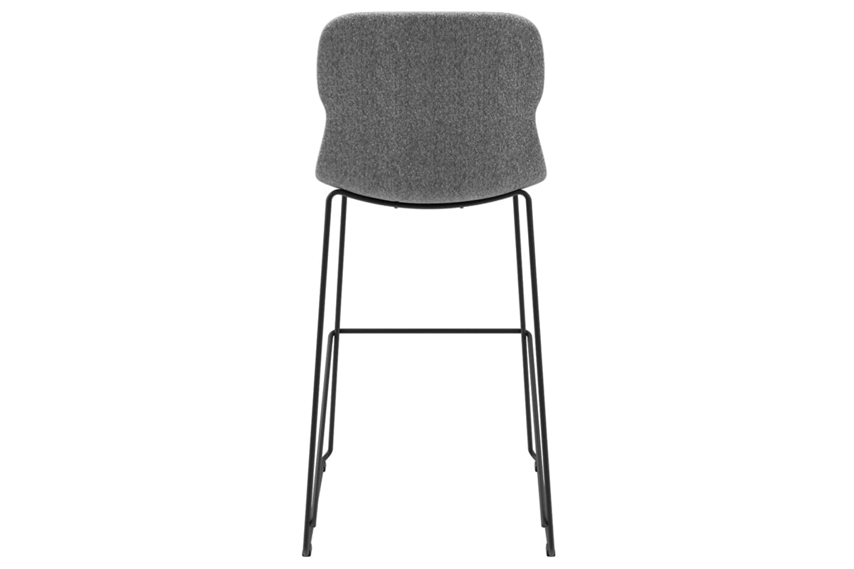 Sammy Counter Stool Sled Base - 760mm Seat Height [Fabric]-black dark grey 