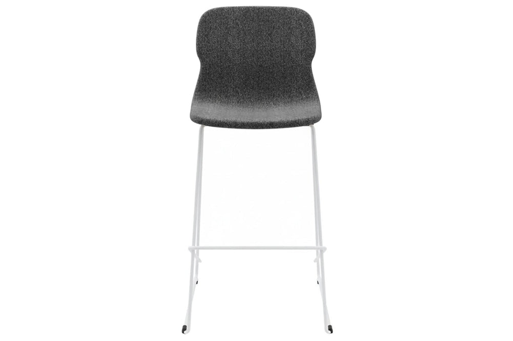 Sammy Counter Stool Sled Base - 760mm Seat Height [Fabric]-black dark grey 