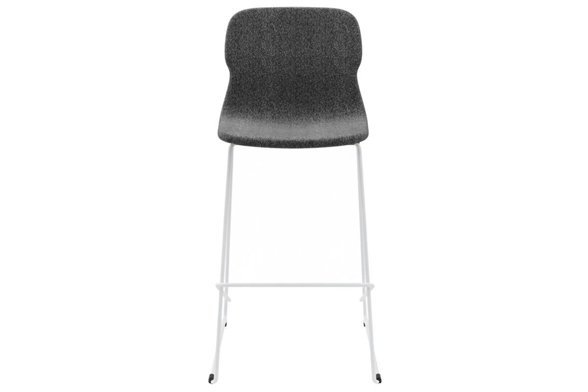 Sammy Counter Stool Sled Base - 760mm Seat Height [Fabric]-black dark grey 