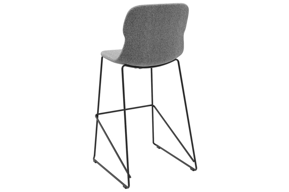 Sammy Counter Stool Sled Base - 760mm Seat Height [Fabric]-black dark grey 