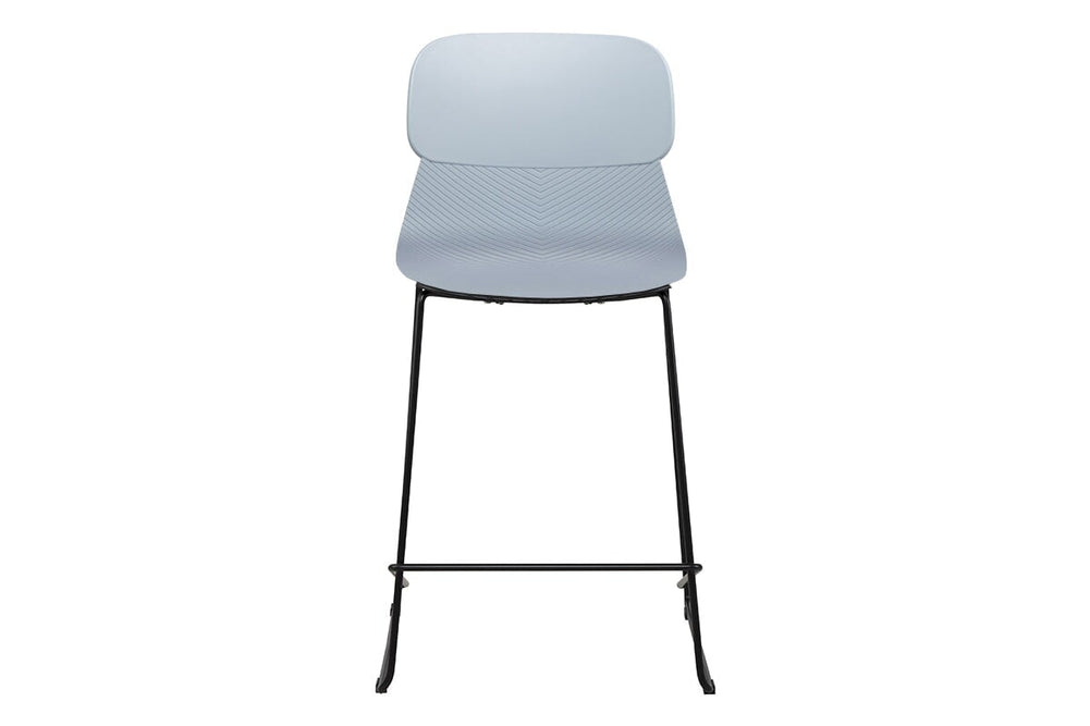 Sammy Counter Stool Sled Base - 760mm Seat Height [Plastic]-black leg grey with pad 
