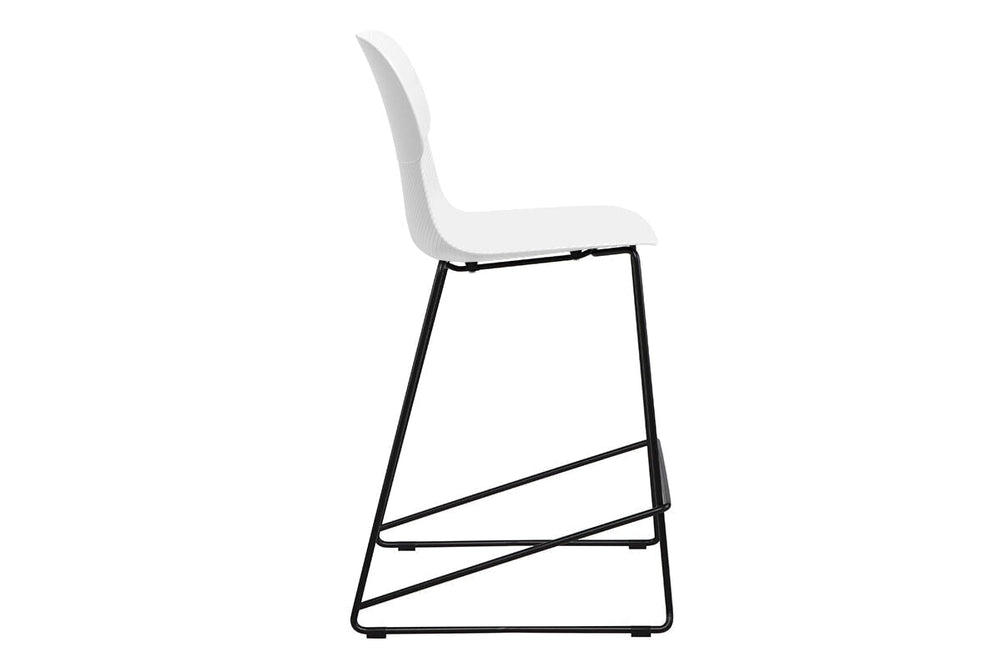 Sammy Counter Stool Sled Base - 760mm Seat Height [Plastic]-black leg grey with pad 