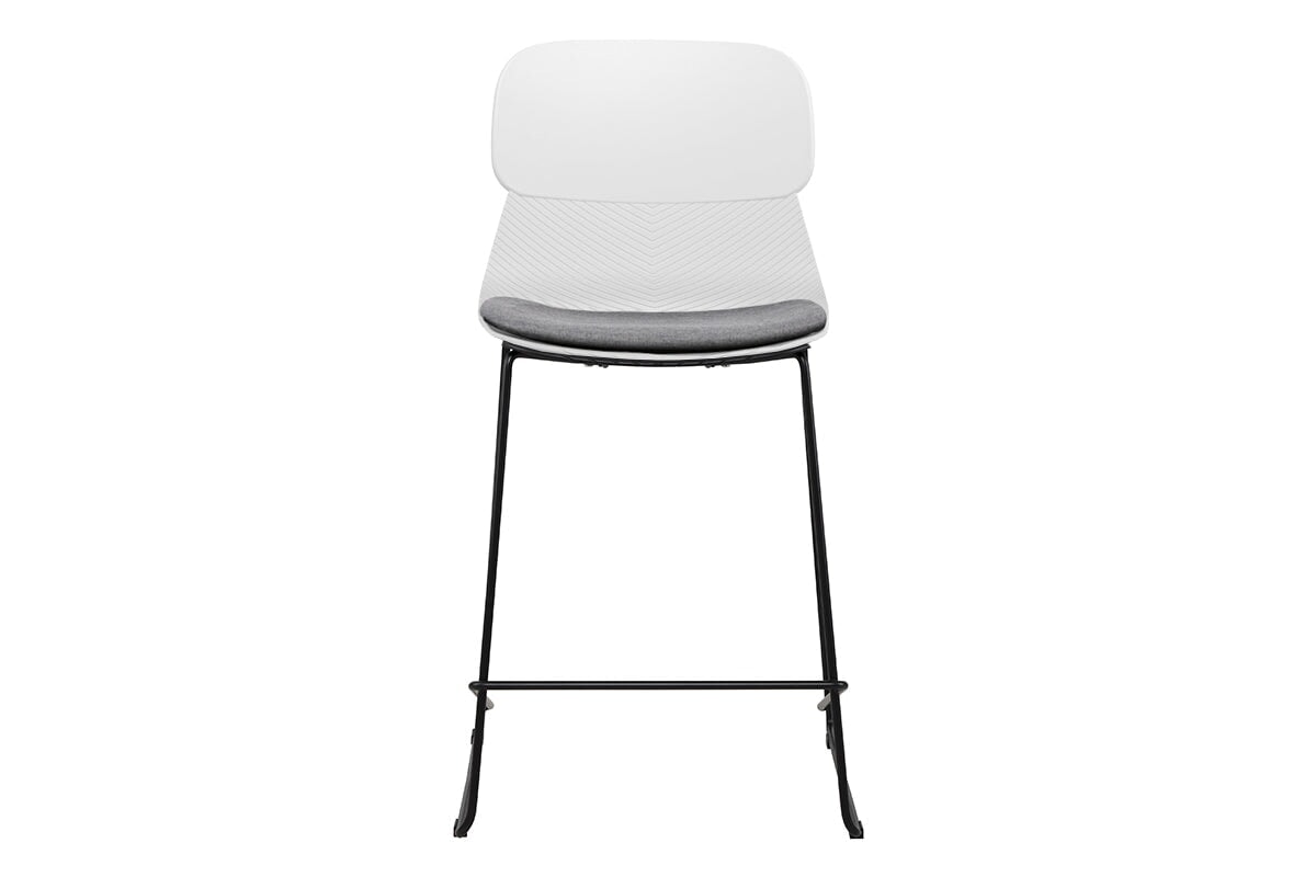 Sammy Counter Stool Sled Base - 760mm Seat Height [Plastic]-black leg grey with pad 