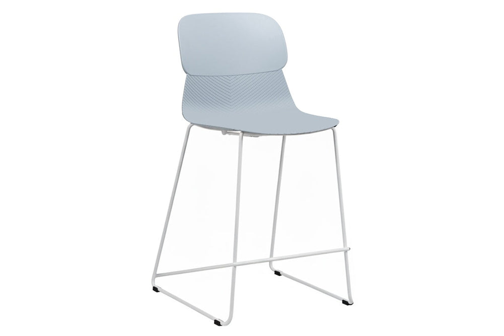 Sammy Counter Stool Sled Base - 760mm Seat Height [Plastic]-white leg blue 