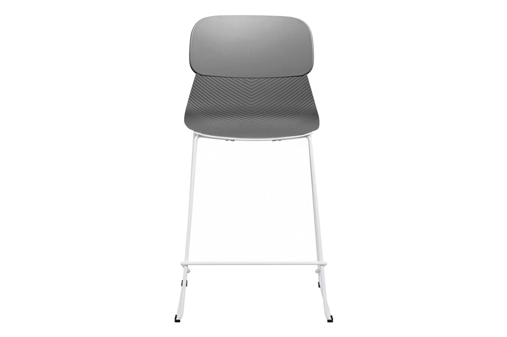 Sammy Counter Stool Sled Base - 760mm Seat Height [Plastic]-black leg grey with pad 