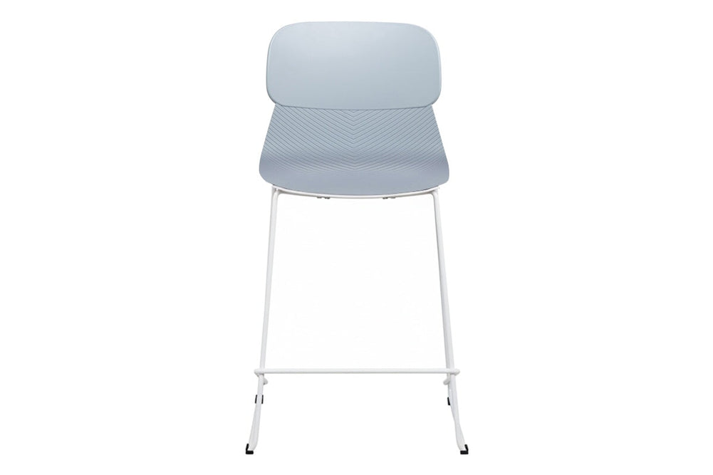 Sammy Counter Stool Sled Base - 760mm Seat Height [Plastic]-black leg grey with pad 