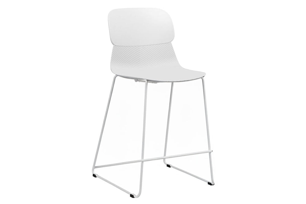 Sammy Counter Stool Sled Base - 760mm Seat Height [Plastic]-white leg white 