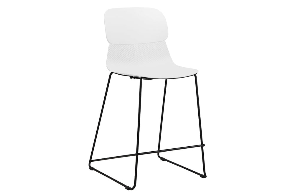Sammy Counter Stool Sled Base - 760mm Seat Height [Plastic]-black leg white 