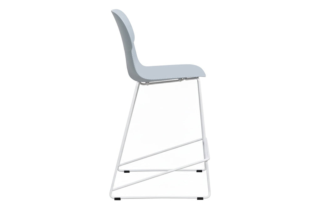 Sammy Counter Stool Sled Base - 760mm Seat Height [Plastic]-black leg grey with pad 