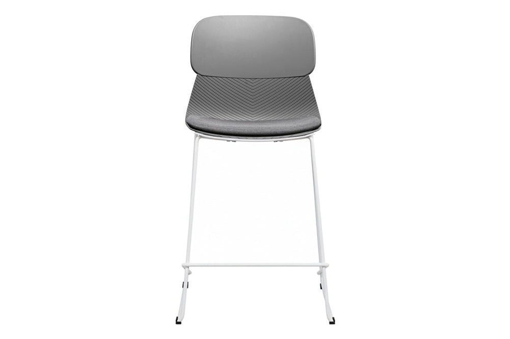 Sammy Counter Stool Sled Base - 760mm Seat Height [Plastic]-black leg grey with pad 