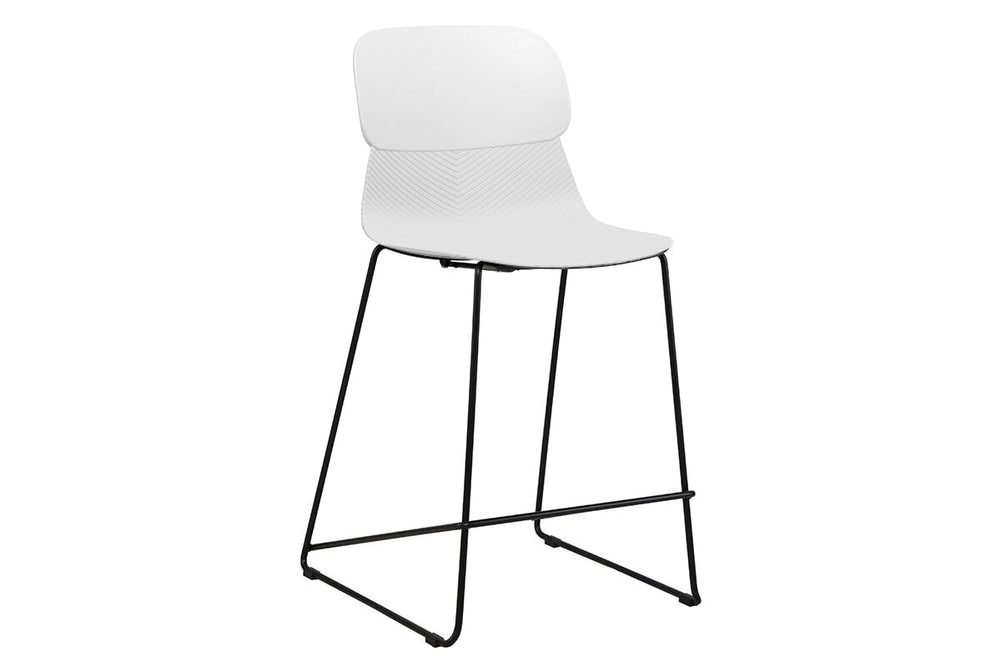 Sammy Counter Stool Sled Base - 760mm Seat Height [Plastic]-black leg grey with pad 