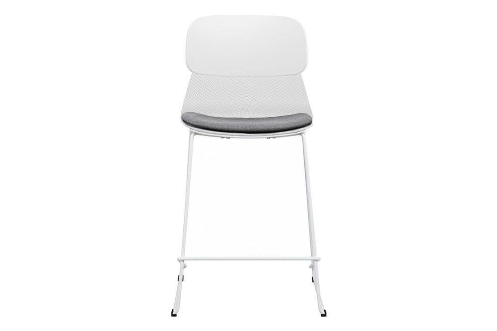 Sammy Counter Stool Sled Base - 760mm Seat Height [Plastic]-black leg grey with pad 
