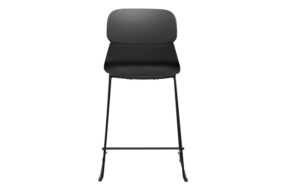 Sammy Counter Stool Sled Base - 760mm Seat Height [Plastic]-black leg grey with pad 