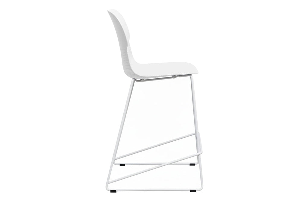 Sammy Counter Stool Sled Base - 760mm Seat Height [Plastic]-black leg grey with pad 