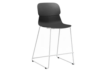 Sammy Counter Stool Sled Base - 760mm Seat Height [Plastic] Jasonl white leg black 