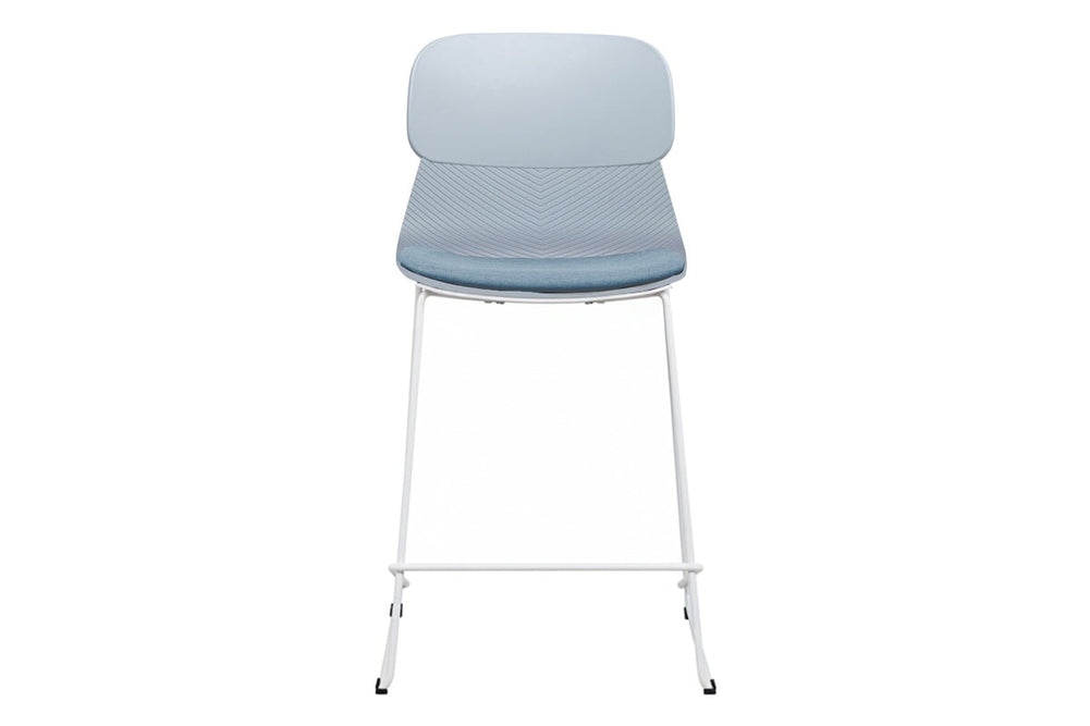 Sammy Counter Stool Sled Base - 760mm Seat Height [Plastic]-black leg grey with pad 
