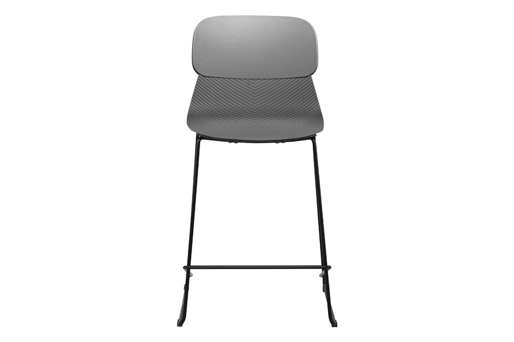 Sammy Counter Stool Sled Base - 760mm Seat Height [Plastic]-black leg grey with pad 