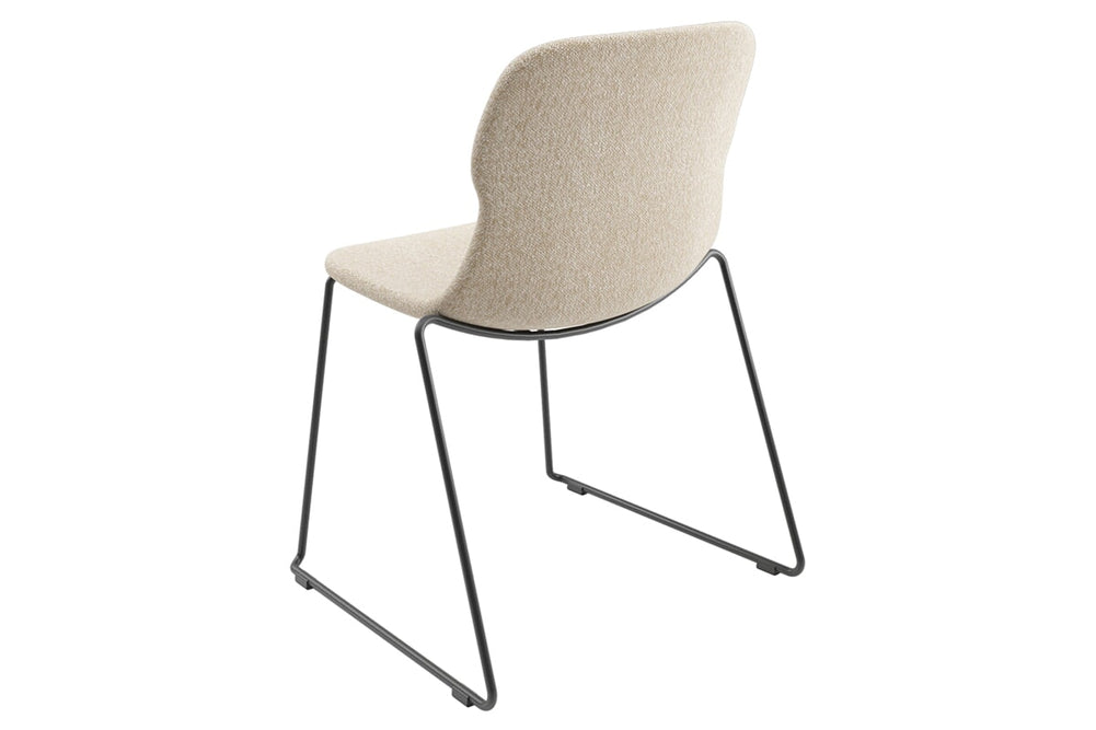 Sammy Fabric Chair - Sled Base-black dark grey 