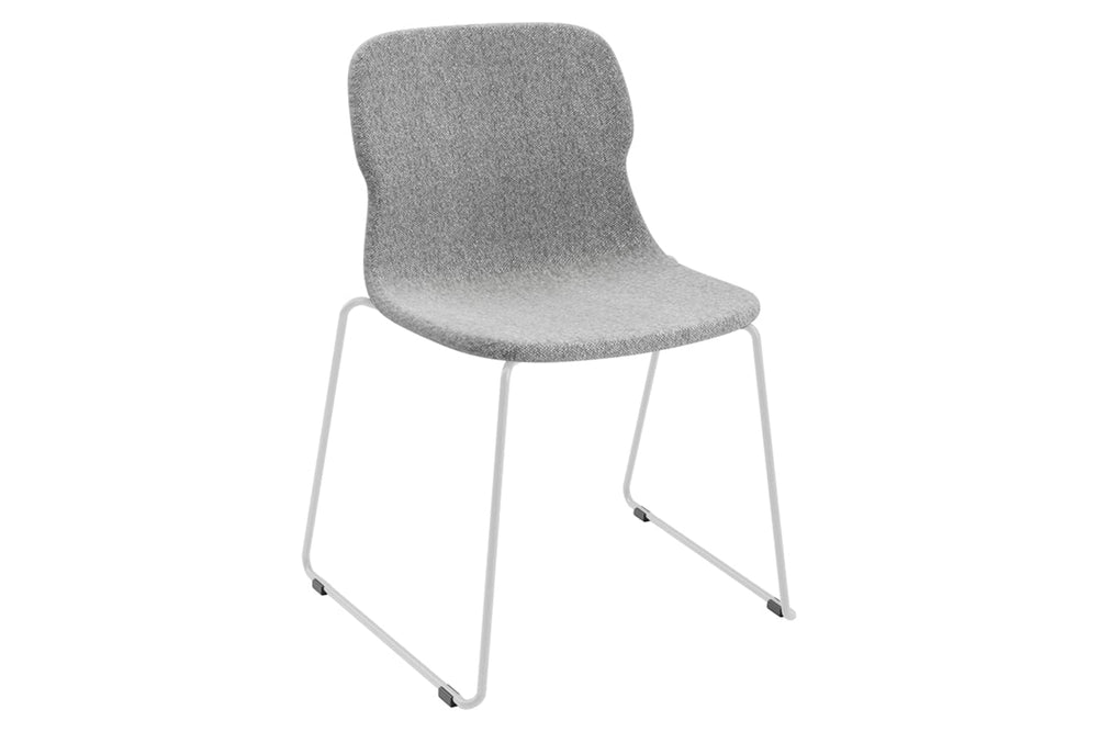 Sammy Fabric Chair - Sled Base-white light grey 