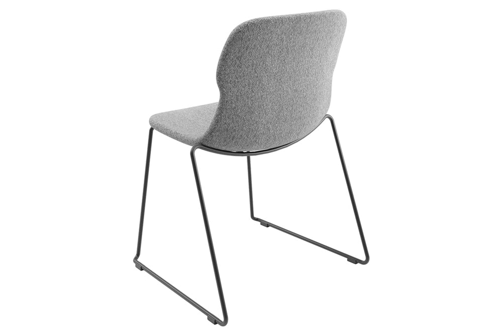 Sammy Fabric Chair - Sled Base-black dark grey 
