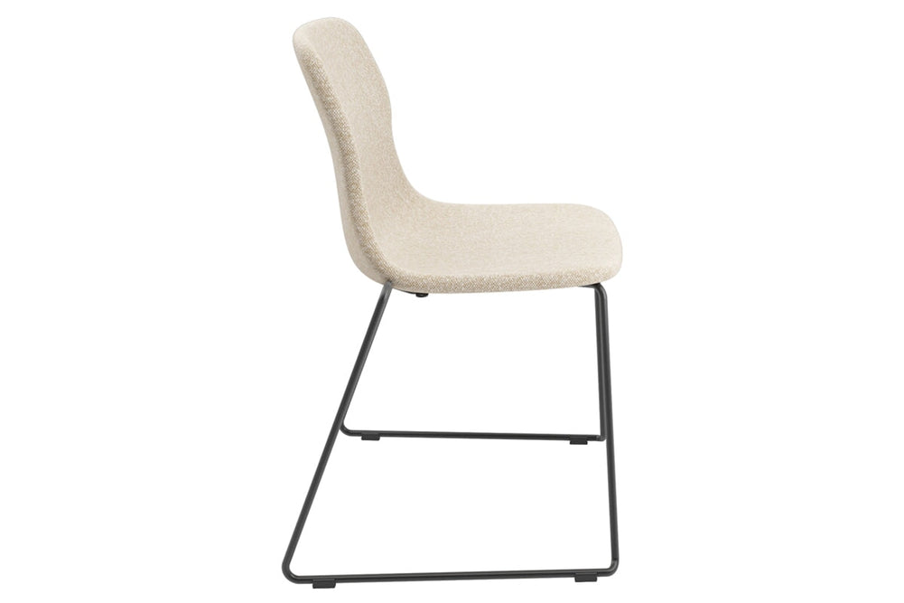 Sammy Fabric Chair - Sled Base-black dark grey 