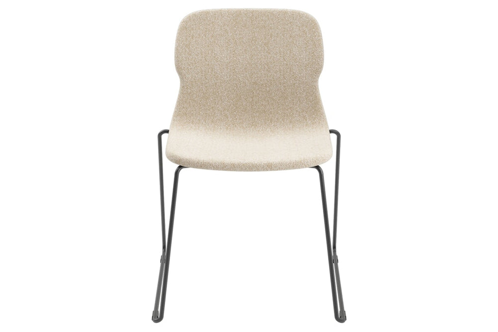 Sammy Fabric Chair - Sled Base-black dark grey 