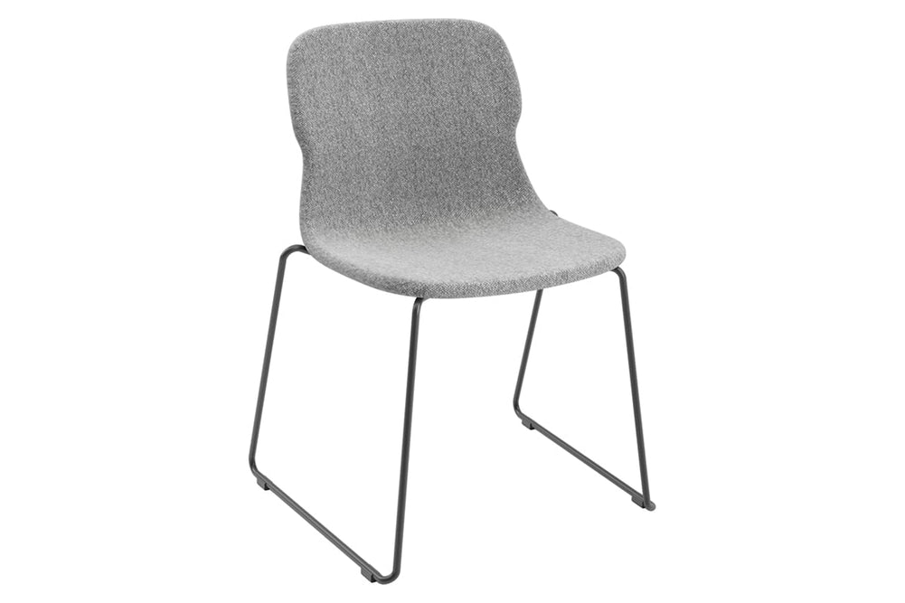 Sammy Fabric Chair - Sled Base-black light grey 