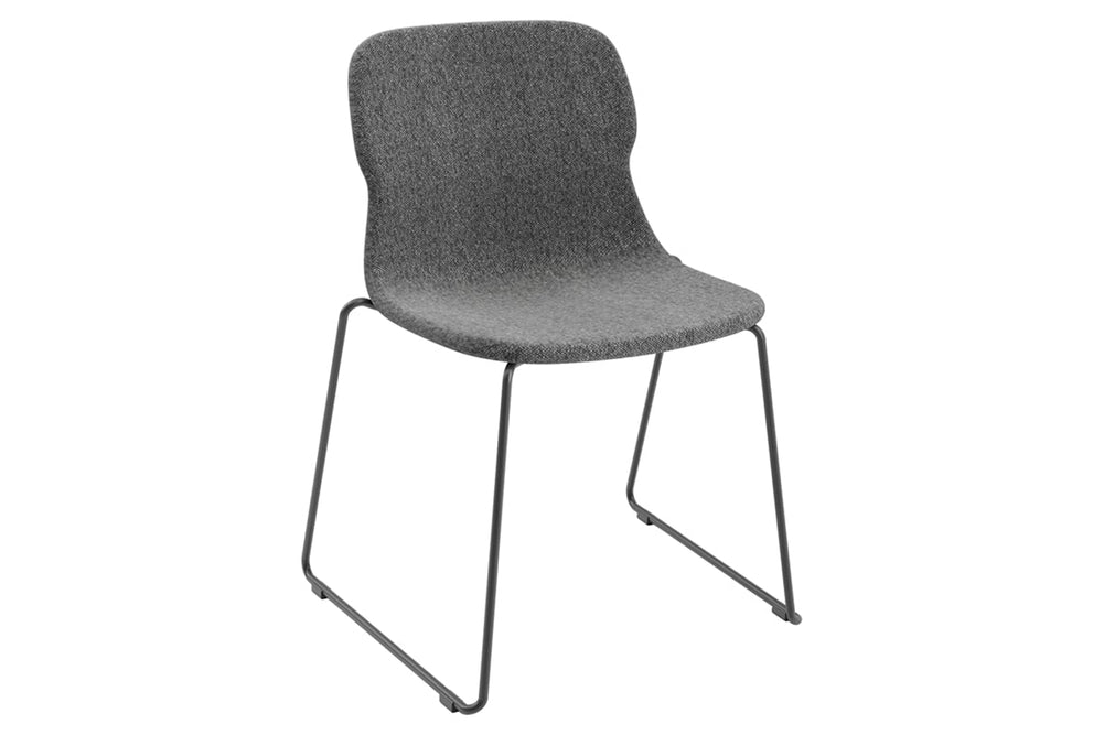Sammy Fabric Chair - Sled Base-black dark grey 