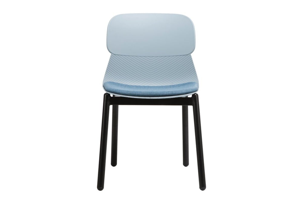 Sammy Plastic Chair - 4 Leg-grey with pad  