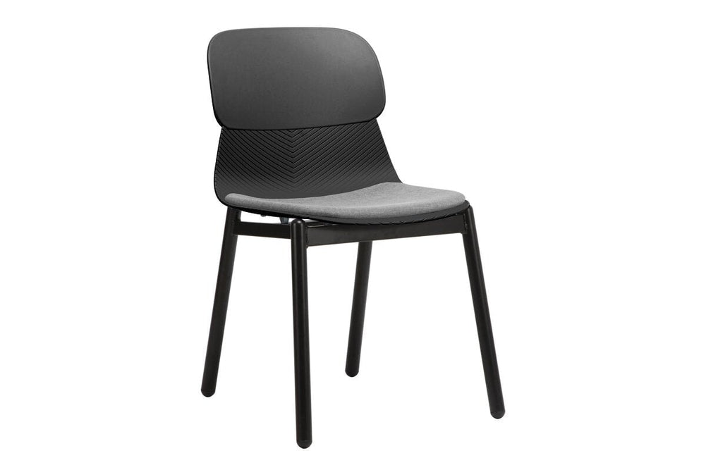 Sammy Plastic Chair - 4 Leg-black with pad  