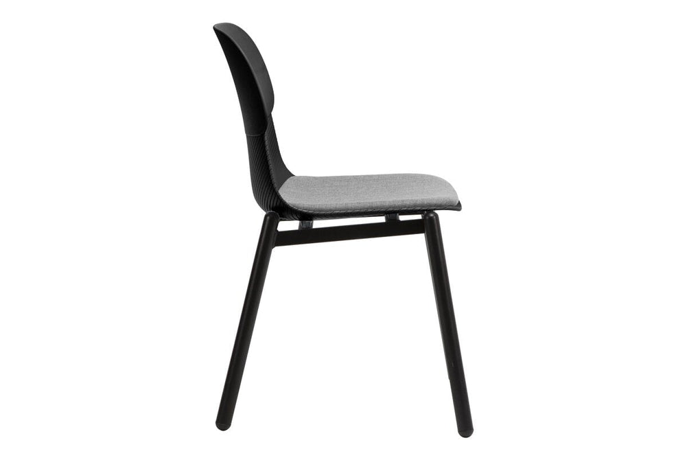 Sammy Plastic Chair - 4 Leg-grey with pad  