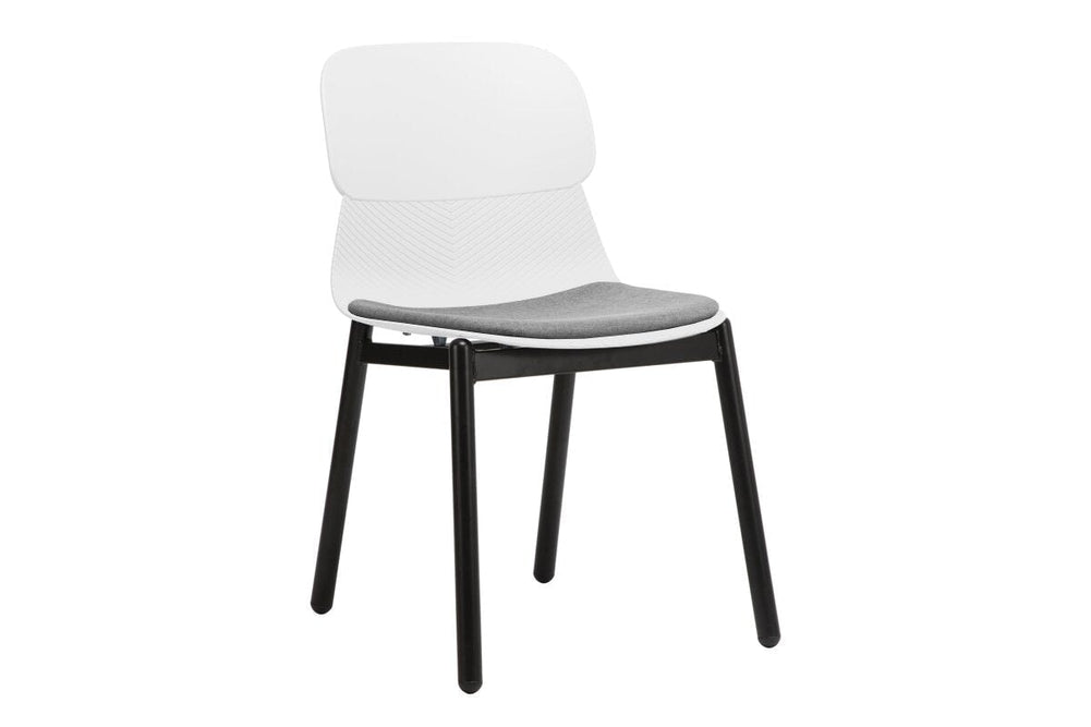 Sammy Plastic Chair - 4 Leg-white with pad  
