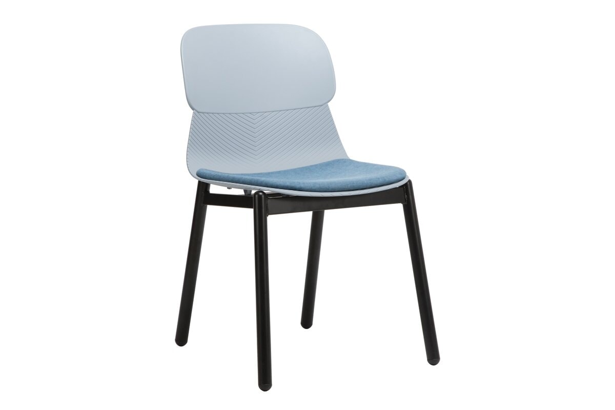 Sammy Plastic Chair - 4 Leg Jasonl blue with pad 