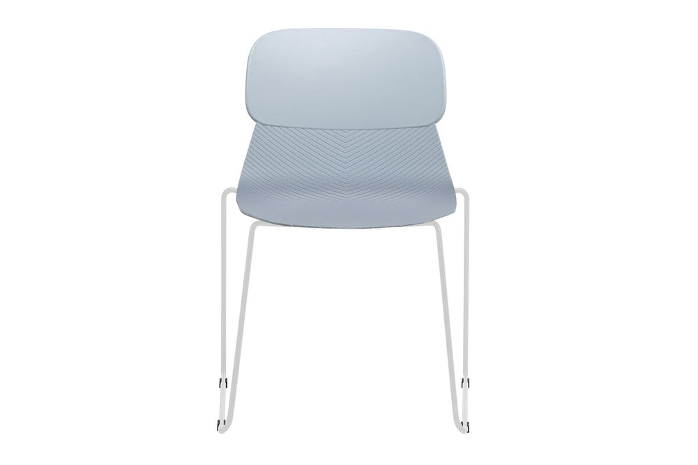 Sammy Plastic Chair - Sled Base-black leg grey with pad 