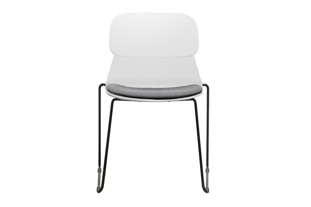 Sammy Plastic Chair - Sled Base-black leg grey with pad 