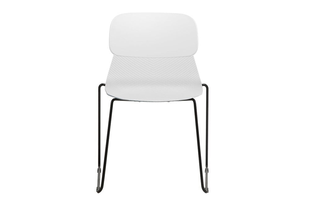 Sammy Plastic Chair - Sled Base-grey with pad  