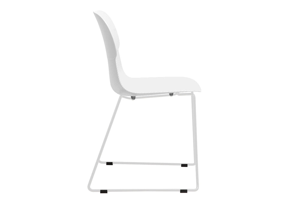 Sammy Plastic Chair - Sled Base-black leg grey with pad 